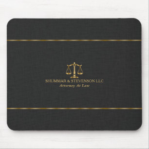 Mousepad Advogado - Escala Dourada e Borda em Tecido Preto