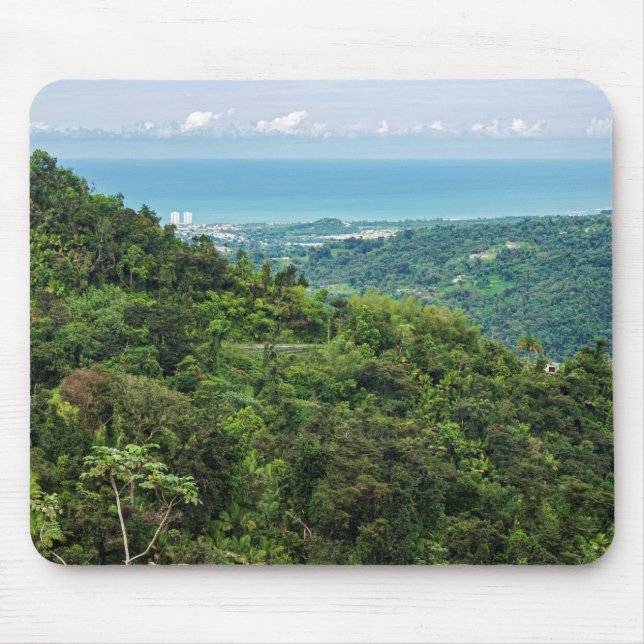 Mousepad Aéreo de Porto Rico costeiro em el yunque (Frente)