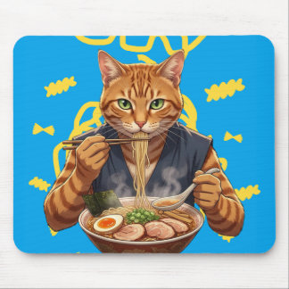 Mousepad Aesthetic Ramen Cat – Japanese Pop Art Gaming