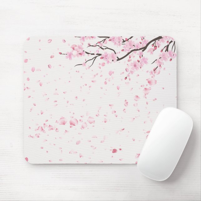 Mousepad Aesthetic Spring Floral Pattern Desk Accessory  (Com mouse)