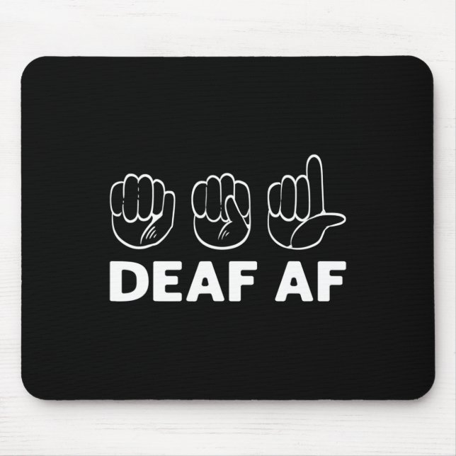 Mousepad Af Asl Sinal Linguagem de Mão Orgulho Surdo (Frente)