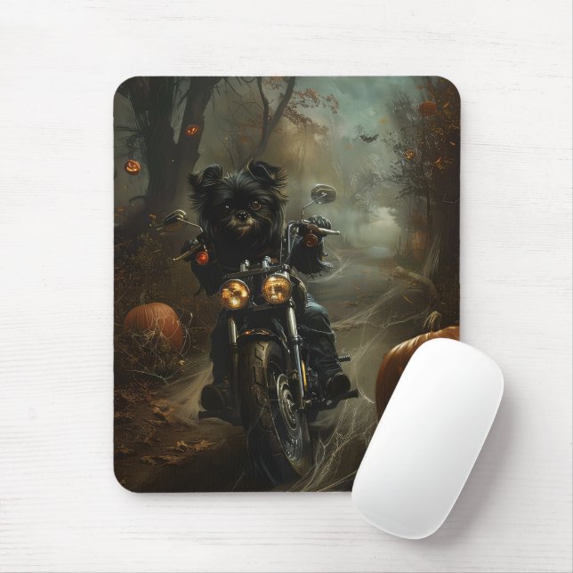 Mousepad Affenpinscher Dirigindo A Motocicleta Assustando O (Com mouse)