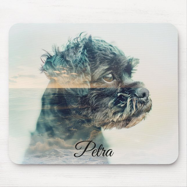 Mousepad Affenpinscher Dog MOM Summer Beach Fotoefeito (Frente)