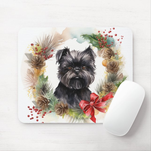 Mousepad Affenpinscher Festa de Natal (Com mouse)