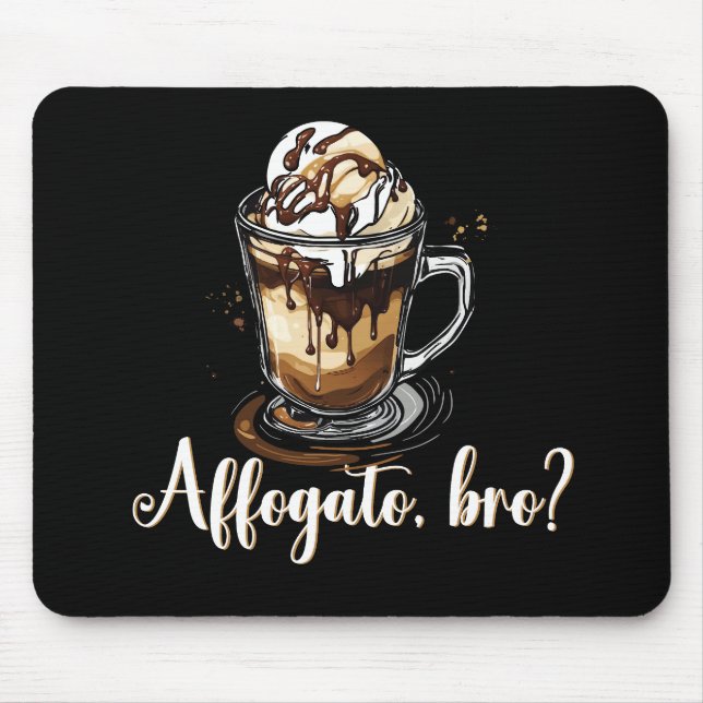 Mousepad Affogato, mano? Bebida de café italiana Barista? (Frente)