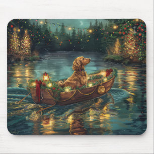 Mousepad Afghan Hound Christmas Festive Voyage