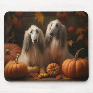 Mousepad afghan hound Puppy Autumn Delight Pumpkin