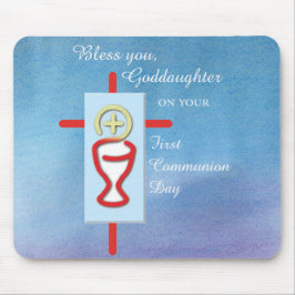 Mousepad Afilhada, Primeira Comunhão, Turquesa
