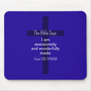 Mousepad Afirmação de Encorajamento Bíblico Azul Cristão