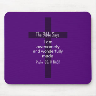 Mousepad Afirmação de Encorajamento Bíblico Roxo Cristão