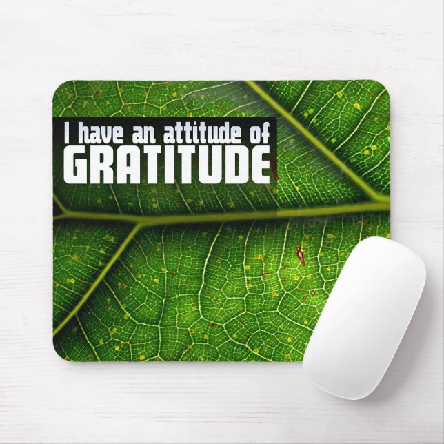 Mousepad Afirmação de Motivação "Atitude de gratidão" (Com mouse)