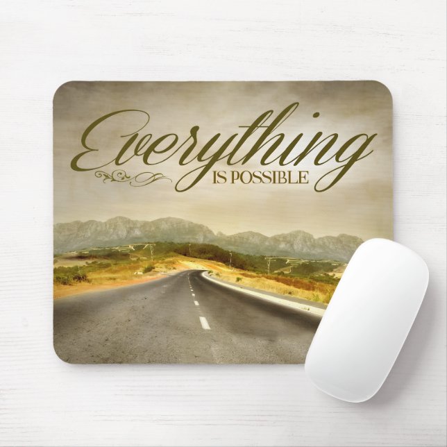 Mousepad Afirmação de Motivação "Tudo é possível" (Com mouse)