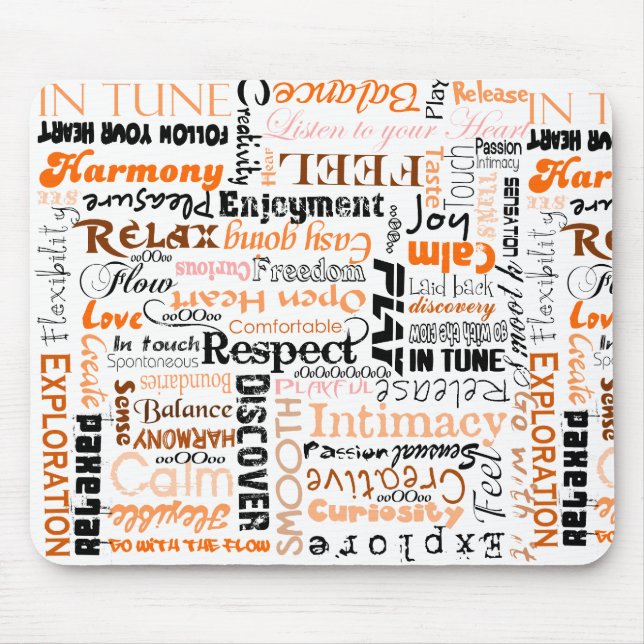 Mousepad Afirmações sacrais alaranjadas do positivo de (Frente)