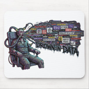 Mousepad Afogar em Dados – Antimídia Cyberpunk para Lavagem