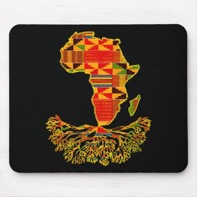 Mousepad Africa Map Traditional Kente Cloth African Roots C (Frente)