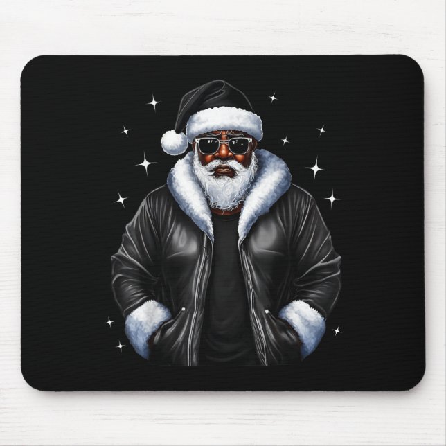 Mousepad African American Christmas Xmas Afro Santa Claus  (Frente)