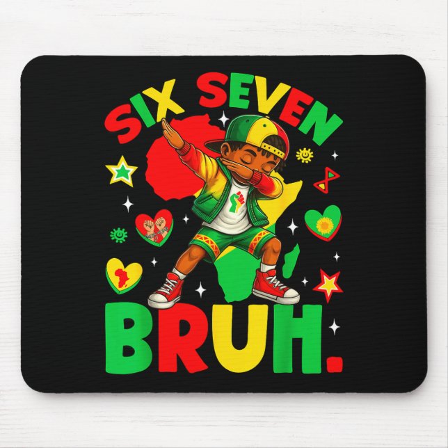 Mousepad African Black Dabbing Bruh Seven History American  (Frente)