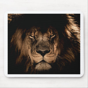 Mousepad african lion mane close eyes