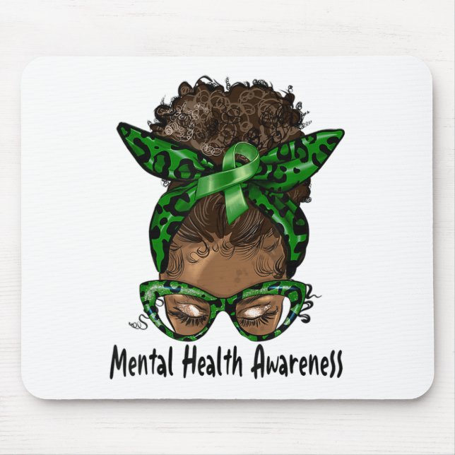 Mousepad Afro-Americana de Saúde Mental Awarene (Frente)