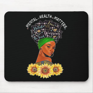 Mousepad Afro-Americano de Problemas de Saúde Mental Mulher
