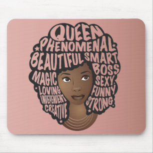 Mousepad Afro-americanos, mulheres encorajadoras, rosa