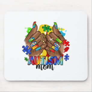 Mousepad Afro Black Nail Autismo Mãe Autismo Dia 20