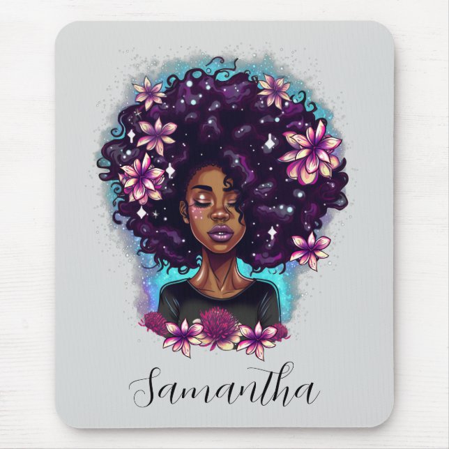 Mousepad Afro-Mulher Floral (Frente)