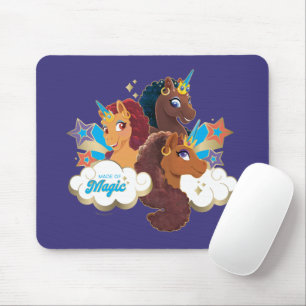 Mousepad Afro Unicorn "Made of Magic" Trio Design