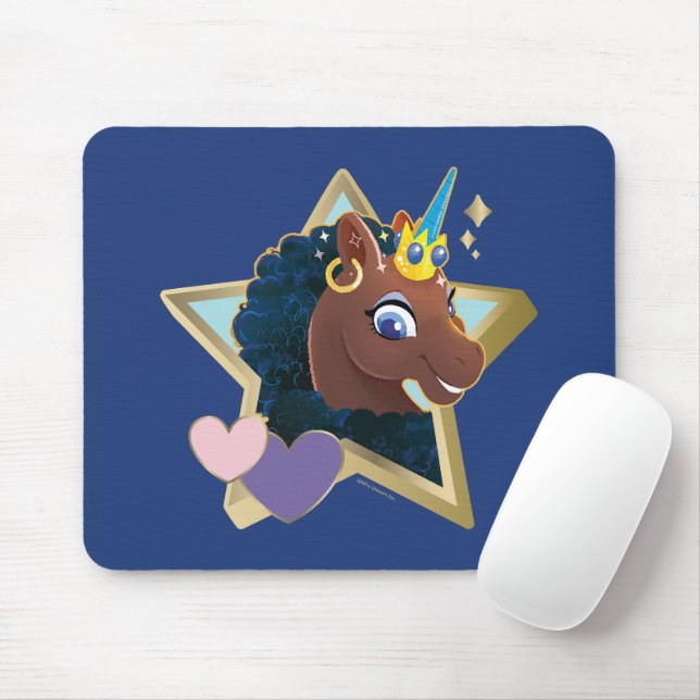 Mousepad Afro Unicorn Magical Star (Com mouse)