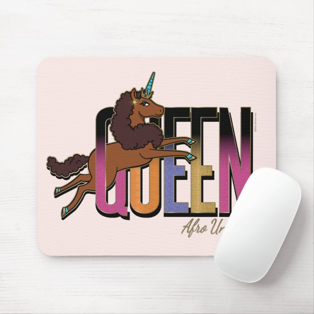 Mousepad Afro Unicorn Queen Design (Com mouse)
