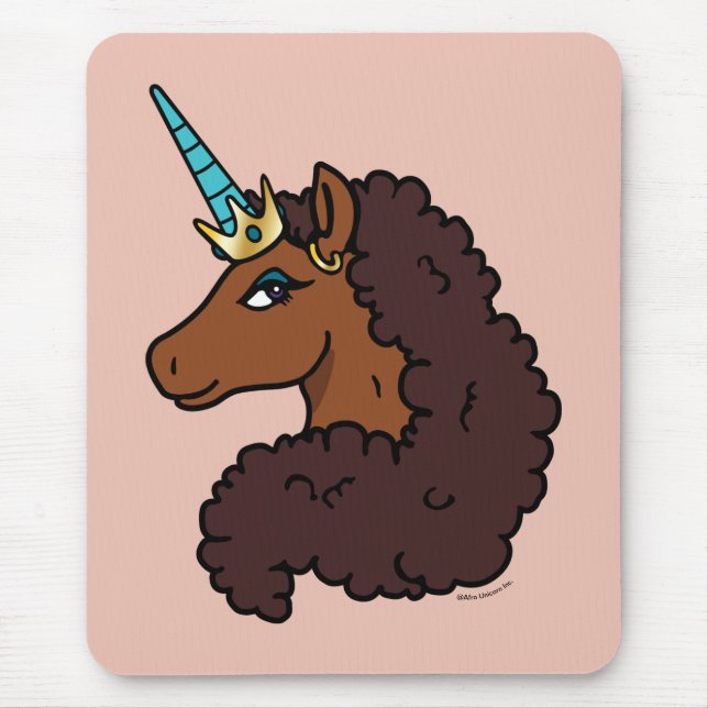 Mousepad Afro Unicorn | Único (Frente)