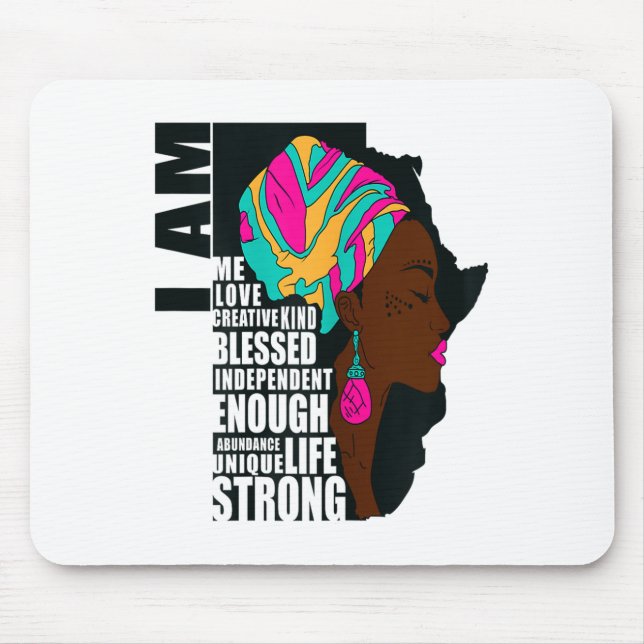 Mousepad Afro You Are Enough I Am Insrational Sayings Motiv (Frente)