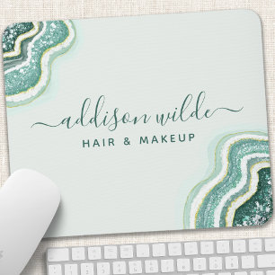 Mousepad Ágata Geodo Brilho Verde Luxo Chic