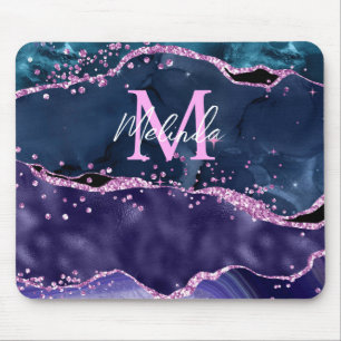 Mousepad Agato do Oceano Glitor Azul-marinho e Roxo