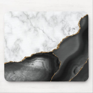 Mousepad Agato Preto Gilberto Marble Branco