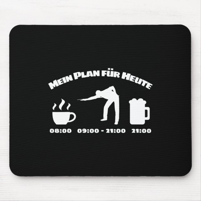Mousepad Agenda Diária Do Billiard Player Para Bilhar E S (Frente)