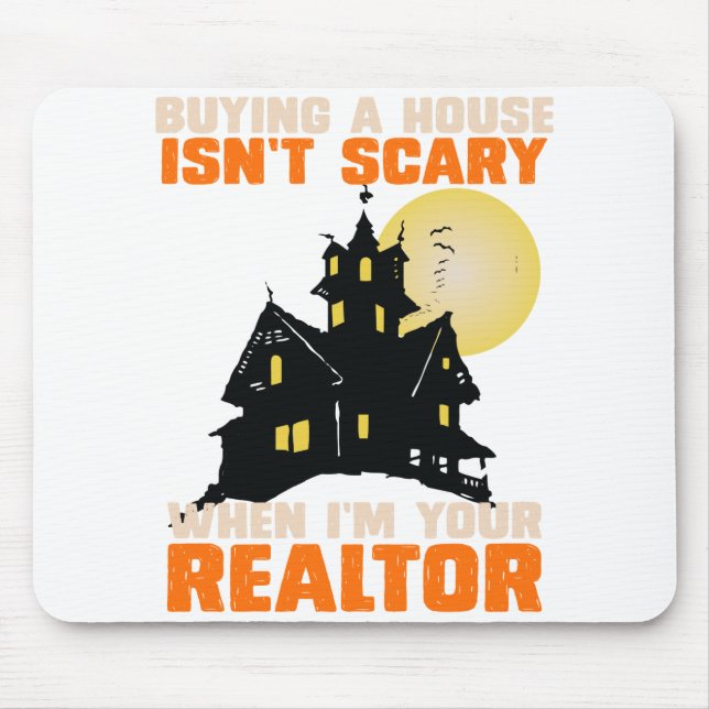 Mousepad Agente Imobiliário do Realtor Halloween e Funny do (Frente)