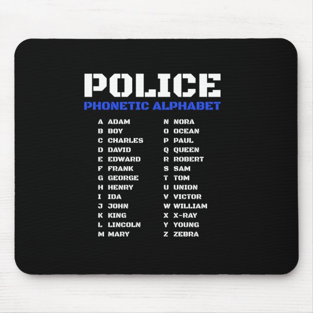 Mousepad Agente Policial Presente Alfabeto Fonético (Frente)