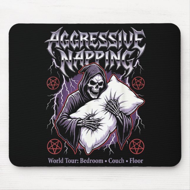 Mousepad Aggressive Napng Funny Heavy Metal Grim Reaper Sle (Frente)