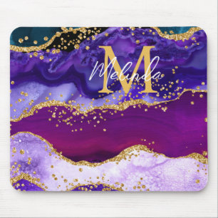 Mousepad Agitação da turfa azul e púrpura