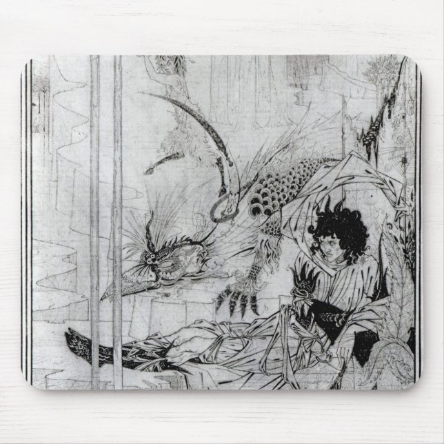 Mousepad Agora o rei Arthur viu o animal Questing (Frente)