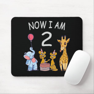 Mousepad Agora tenho 2 anos de segundo aniversário no Zoo