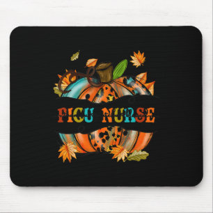 Mousepad Agradeço a abençoada enfermeira PICU Pumpkin Autum
