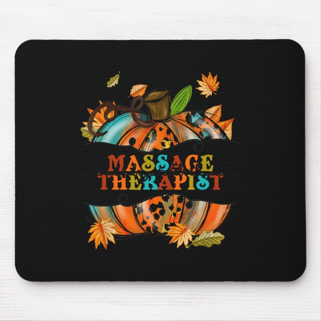 Mousepad Agradeço ao Grateful Massage Therapist Pumpkin Aut (Frente)