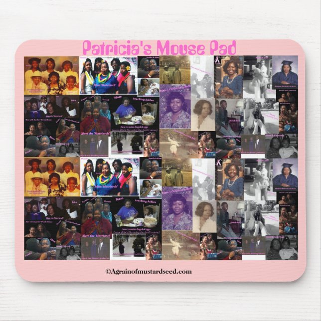 Mousepad Agrainofmustardseed.com Pad do mouse rosa da Patri (Frente)