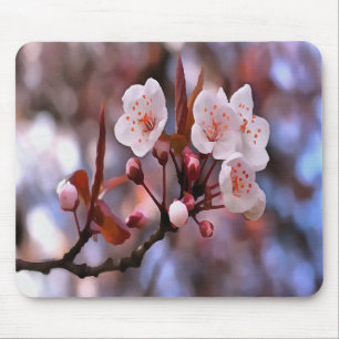 Mousepad Agrupamento de Flores de Cereja com Cor-de-Rosa e 