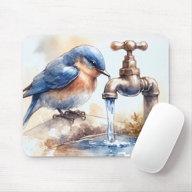 Mousepad Água-azul com torneira (Com mouse)
