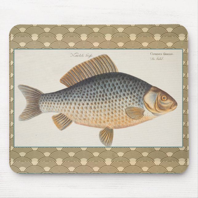 Mousepad Água fresca de pintura de peixes-carpa (Frente)