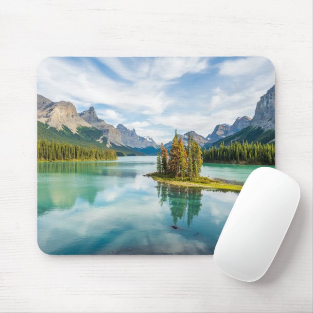 Mousepad Água | Lago Maligne, Parque Nacional de Jasper, Ca (Com mouse)