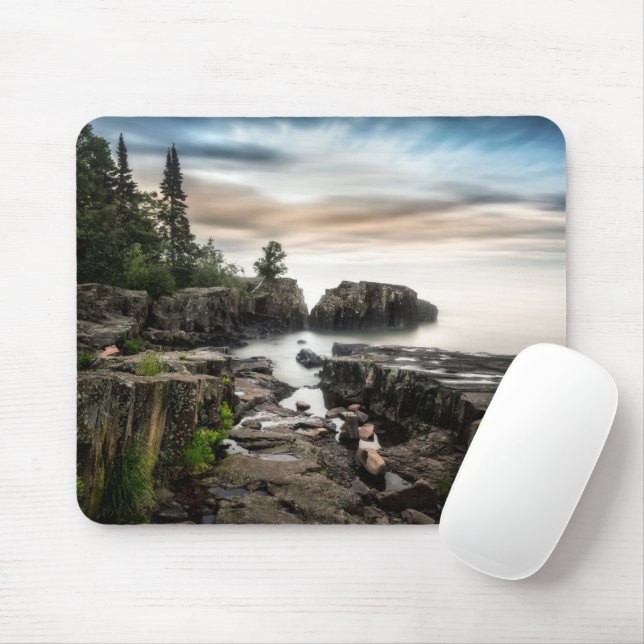 Mousepad Água | Lago Superior Grand Marais, Minnesota (Com mouse)